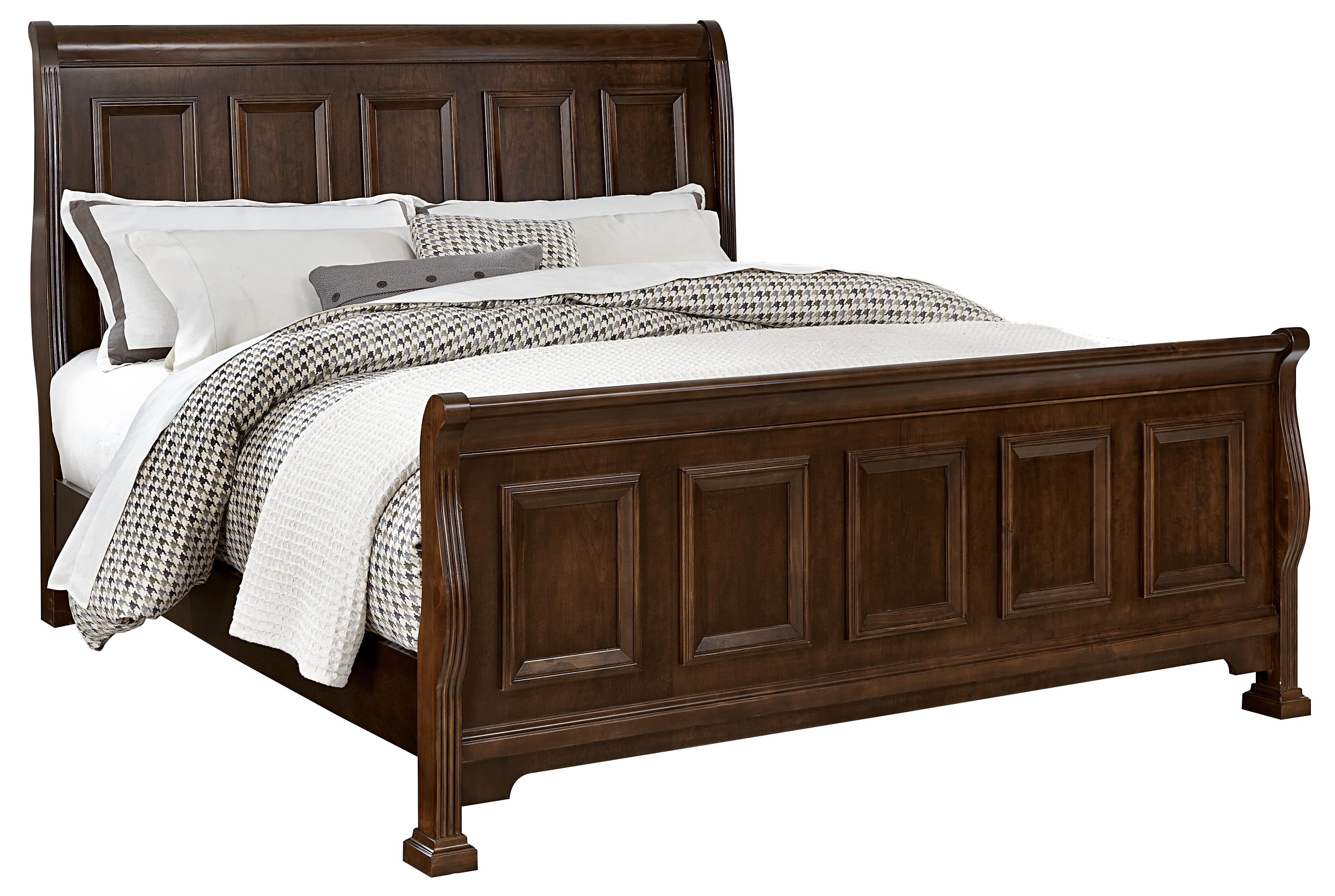 Vaughan Bassett Woodlands Transitional Queen Sleigh Bed Dunk & Bright